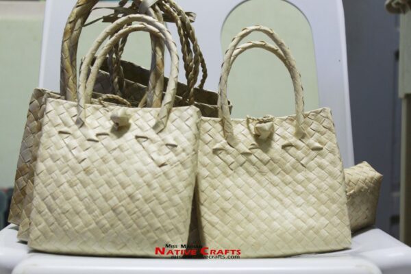 Buri palm Leaf Kete Flax Bags