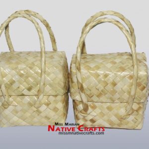 lauhala square kete flax