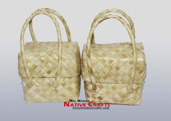 lauhala square kete flax