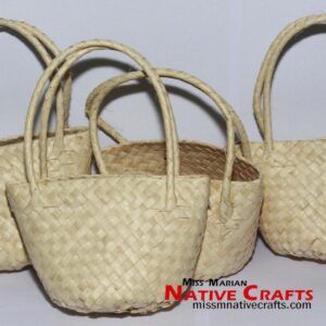 palm leaf flax kete bags