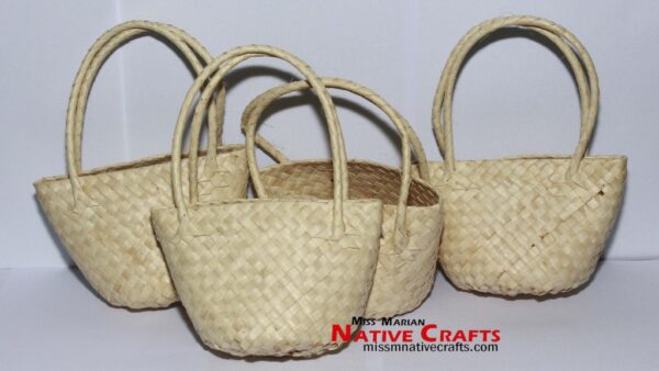 palm leaf flax kete bags