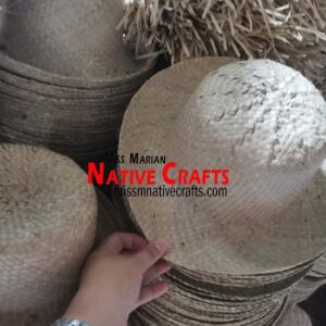 Natural Color Buri Palm Leaf Hats, Short Brim