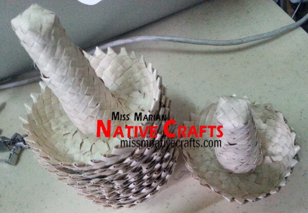 Mini Mexican Buri Palm leaf hat Bird toy