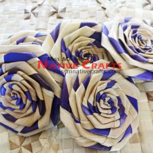 Purple-Natural Stripe Lauhala Pandanus Roses