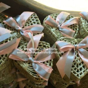 3.5 inches Lauhala pandanus Heart Box